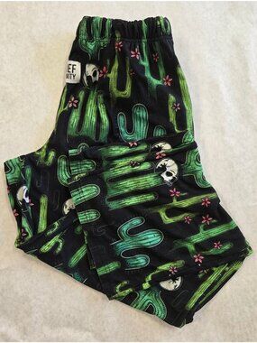 Brief Insanity Cactus Skull Flowers Unisex Comfort Lounge Pants Size Medium Fun
